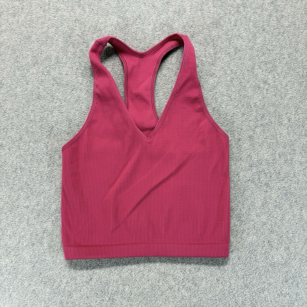 Free People Movement Womens‎ Good Karma Ribbed Racerback Crop Tank Pink M
